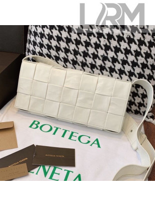 Bottega Veneta Wax Calfskin Crossbody Bag White 2021