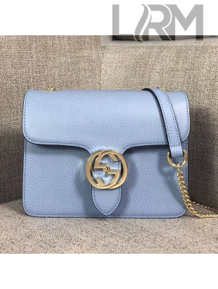Gucci GG Leather Small Shoulder Bag 510304 Blue 2018