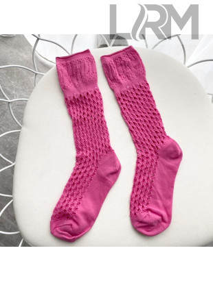Dior Mesh Medium-High Socks Pink 2020
