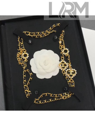 Chanel Chain Leather Long Necklace AB2582 2019