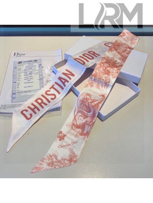 Dior Mitzah Silk Bandeau Scarf 6x105cm Pink 2021