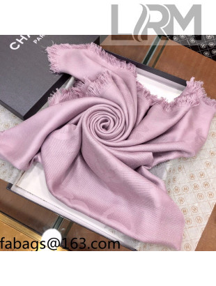 Chanel Cashmere Silk Sqaure Scarf 140x140cm Purple 2021 21100752