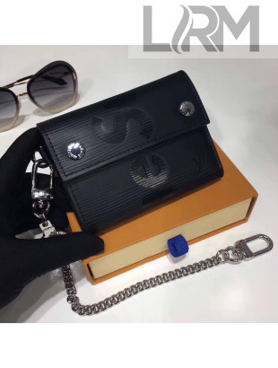 Louis Vuitton x Supreme Epi Leather Key Chain Wallet Black 2017