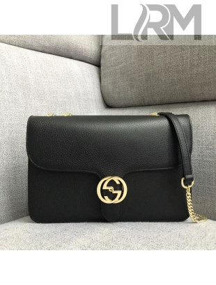 Gucci GG Leather Medium Shoulder Bag 510303 Black 2018