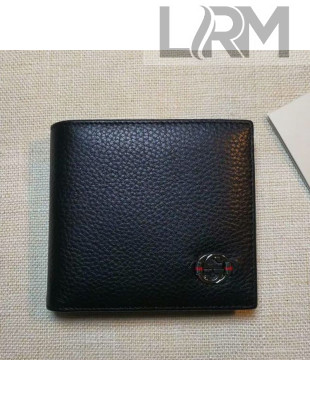 Gucci Grained Leather Bi-Fold Wallet 365464 Black 2020