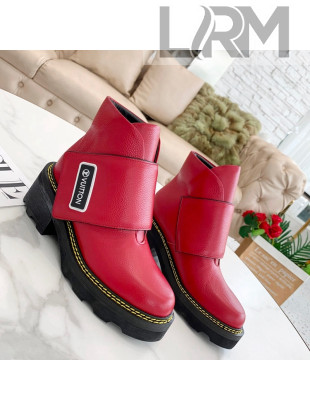 Louis Vuitton LV Beaubourg Padded Strap Ankle Boots Red 2021