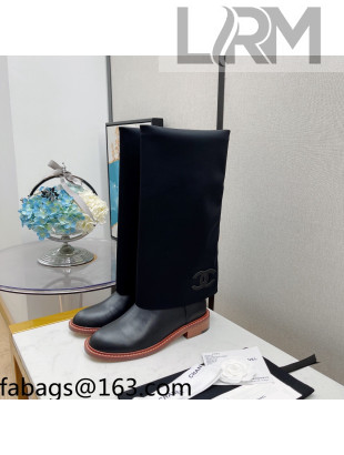 Chanel Lambskin & Lycra High Boots Black 2021 