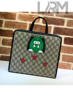 Gucci Children's GG Apple Tote Bag 645290 Beige/Green 2020