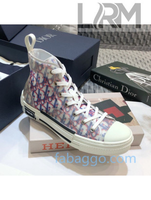 Dior B23 High-top Sneakers in Red and Blue Pixellated Oblique Canvas 15 2020 (For Women and Men)