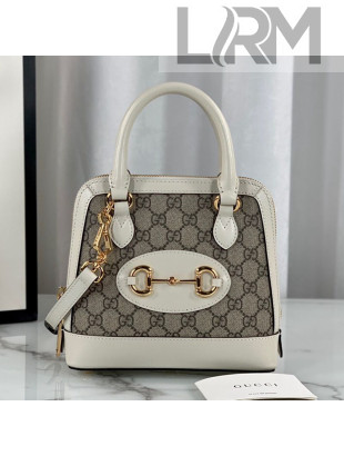 Gucci Horsebit 1955 GG Canvas Mini Top Handle Bag 640716 White 2020