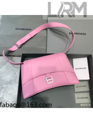 Balenciaga Hourglass Sling Back Large Bag in Calf Leather Pink 2021