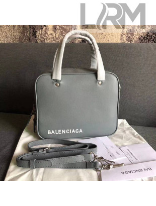Balen...ga Calfskin Small Triangle Square Shoulder Bag Gray 2018