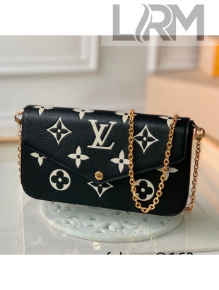 Louis Vuitton Félicie Pochette Clutch with Chain/Mini Bag in Monogram Leather M80482 Black 2020