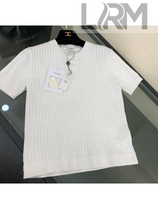 Chanel Knit Short Sweater White 2022 031219