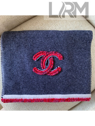 Chanel Cashmere Scarf AA6881 Navy Blue/Pink 2020