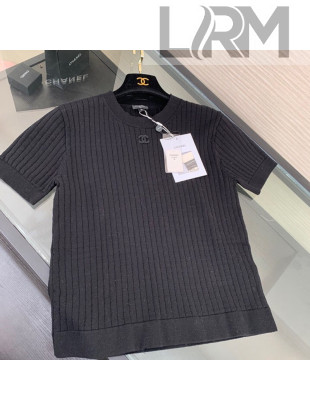 Chanel Knit Short Sweater Black 2022 031220