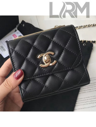 Chanel Lambskin Quilting Trendy CC Mini Wallet with Chain Black 2018