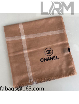 Chanel Cashmere Sqaure Scarf 110x110cm Beige 2021 21100758