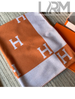 Hermes Classic Wool Cashmere Blanket 140x170cm Orange 2020 01