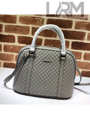 Gucci GG Leather Medium Top Handle Bag 449663 Grey 2020