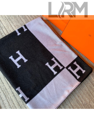 Hermes Classic Wool Cashmere Blanket 140x170cm Black 2020 02