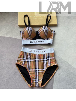 Burberry Check Swimwear BS08 Camel Brown 2021