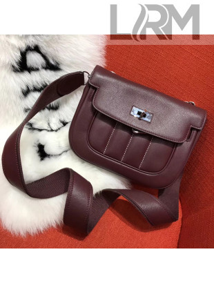 Hermes Swift Leather Berliner 20cm Shoulder Bag Burgundy 2017