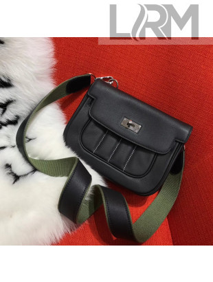 Hermes Swift Leather Berliner 20cm Shoulder Bag Black 2017