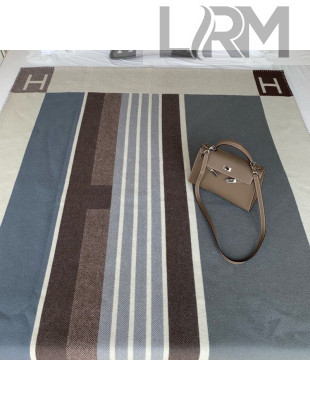 Hermes Avalon Wool Cashmere Blanket 140x170cm Blue/Grey 2020 08