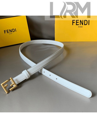 Fendi Women's Calfskin Belt 20mm with FF Buckle White/Gold 2021