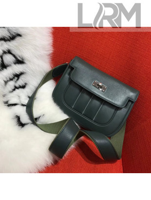 Hermes Swift Leather Berliner 20cm Shoulder Bag Green 2017