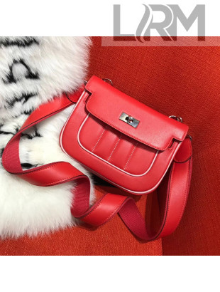 Hermes Swift Leather Berliner 20cm Shoulder Bag Red 2017