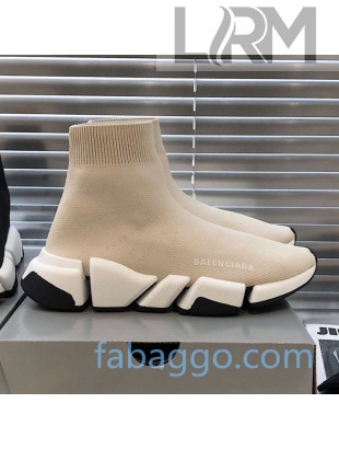 Balenciaga Speed 2.0 Knit Sock Boot Sneakers Light Beige 2020 (For Women and Men)