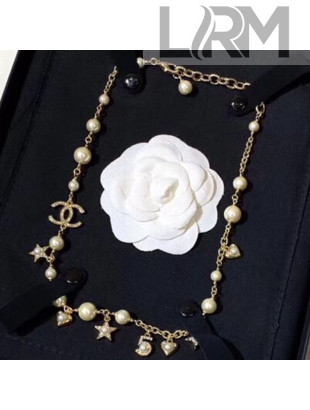 Chanel 5 Heart and Star Necklace AB2339 2019
