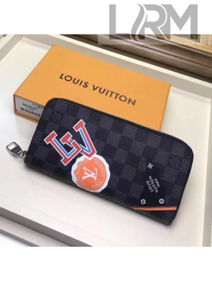 Louis Vuitton Damier Cobalt Canvas Zippy Wallet Vertical League Series 2017