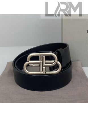 Balenciaga Calfskin BB Large Belt with Logo Buckle Black/Silver 2021