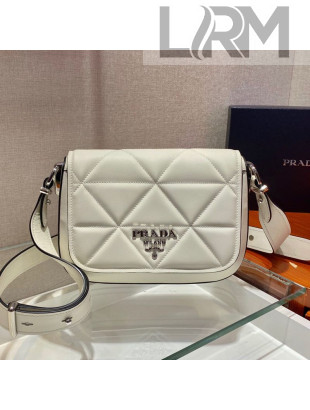 Prada Spectrum Leather Shoulder Bag 1BD283 White 2021