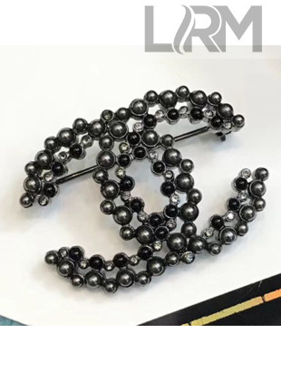 Chanel Black Pearl CC Brooch AB2204 2019