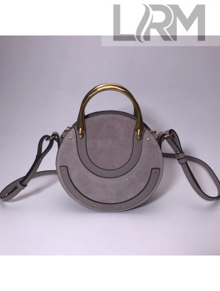 Chloe Small Pixie Bag in Suede & Smooth Calfskin Gray 2017