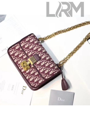 Dior Dioraddict Oblique Canvas Flap Bag Burgundy 2018