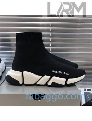 Balenciaga Speed 2.0 Knit Sock Boot Sneakers Black/White 2020 (For Women and Men)