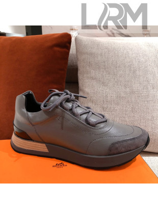 Hermes Patchwork Sneakers Grey 2021 05 (For Women and Men)