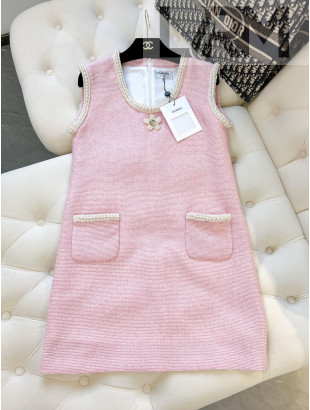 Chanel Tweed Dress Pink 2022 05