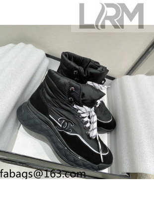 Chanel Down High-Top Sneakers Black 2021 111162
