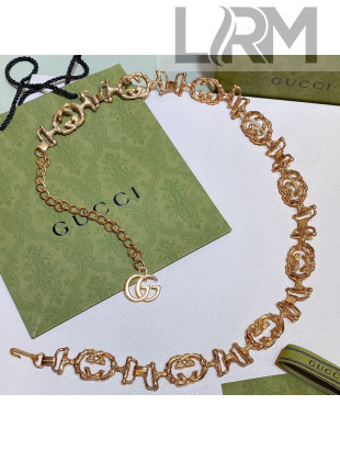 Gucci Interlocking GG Chain Belt Gold 2021