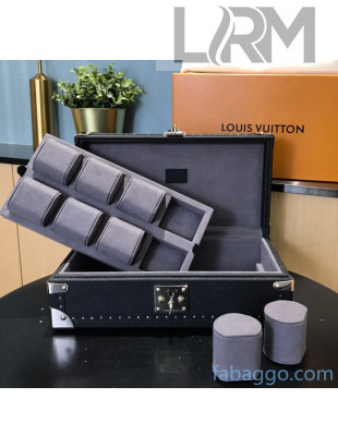 Louis Vuitton Taiga Leather 8 Watch Case M58502 Black/Grey 2021