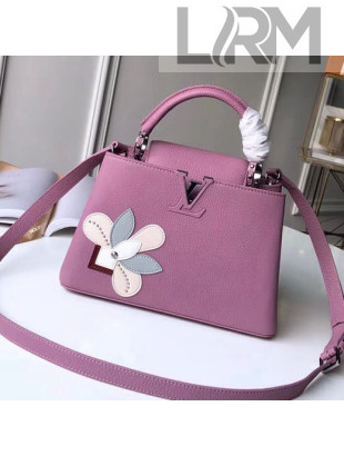 Louis Vuitton Capucines Bag BB with Floral Details Pink 2018