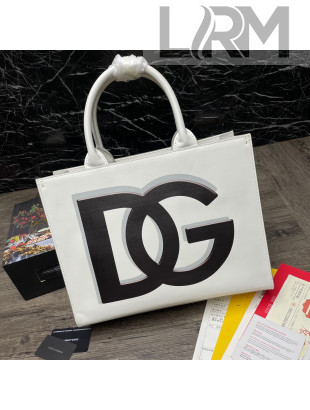 Dolce & Gabbana DG Beatrice Calfskin Tote Bag Black/White 2021