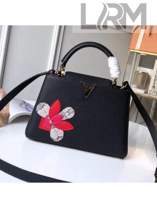 Louis Vuitton Capucines Bag BB with Floral Details Black 2018