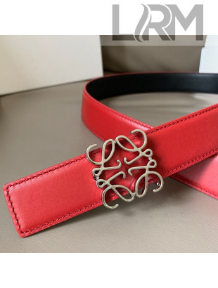 Loewe Smooth Calfskin Belt 3.2cm Red 2021